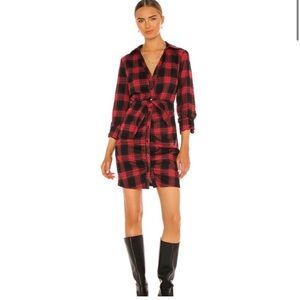 Likely Red and Black Plaid Mini Dress